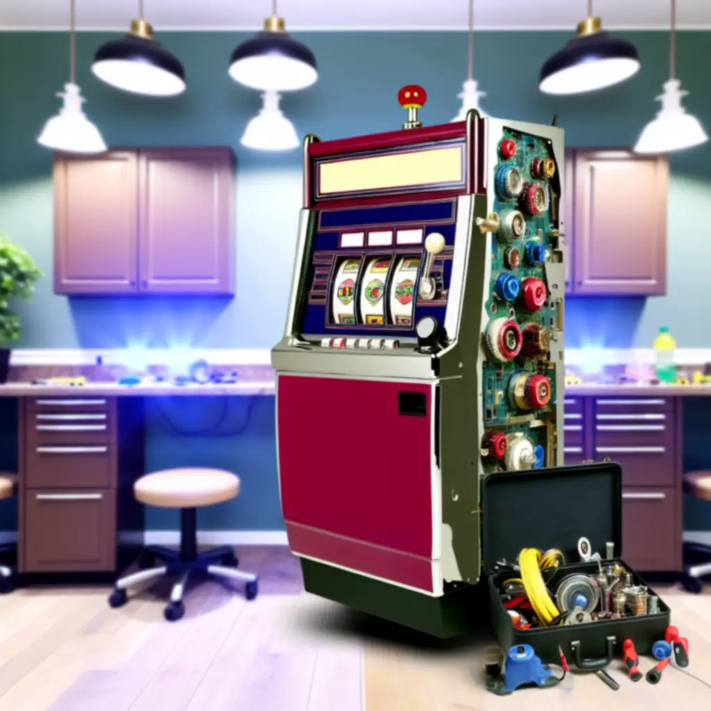 Felújított, modernizált nyerőgép kék megvilágításban